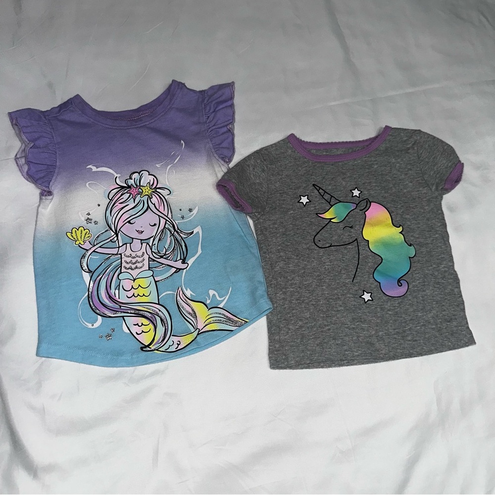 Garanimals and Wonder Nation Purple and Gray Pajama Tops